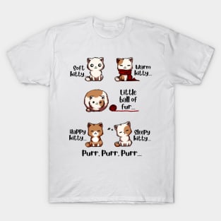 Happy Kitty Sleepy Kitty Purr Purr Purr T shirt For Cat Lovers T-Shirt